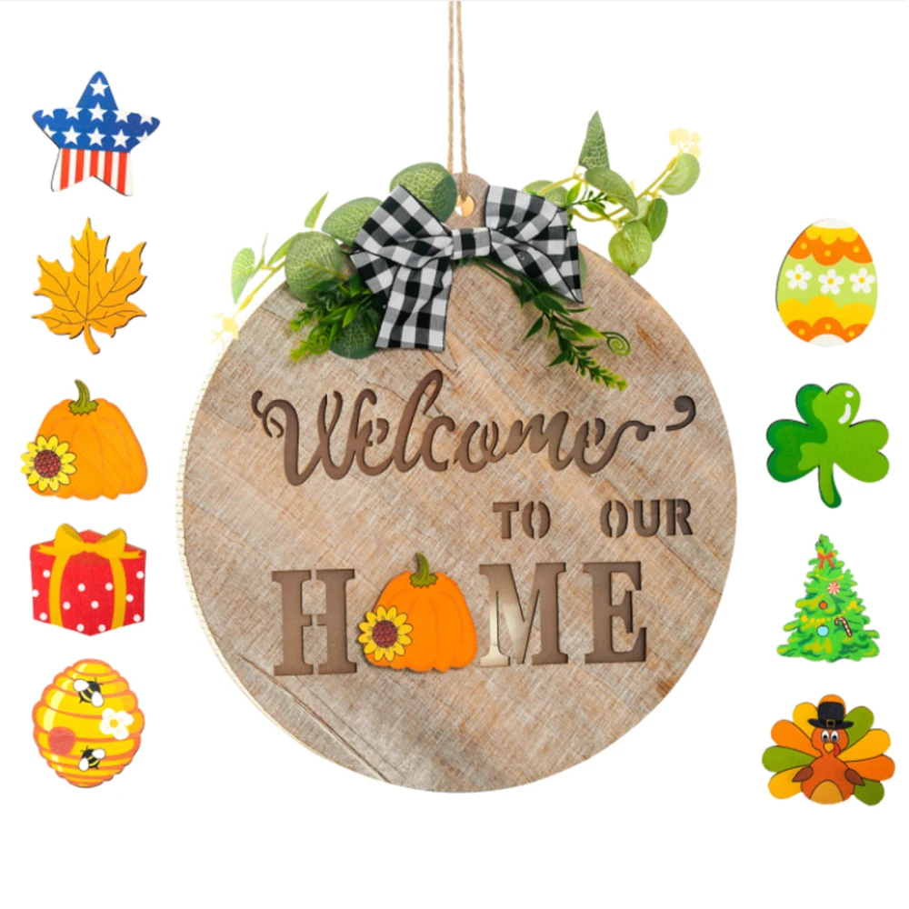 Christmas DIY Decoration Front Door Round Wooden Sign Durable New Year Supplies Welcome Board For Halloween Party Decorations
Christmas DIY Decoration Front Door Round Wooden Sign Durable New Year Supplies Welcome Board For Halloween Party Decorations