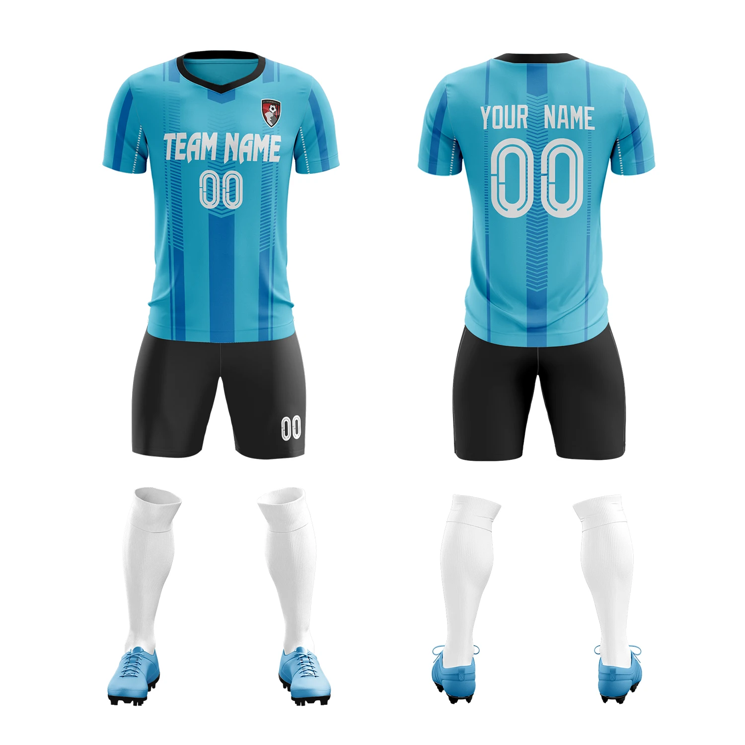 Custom Soccer Jersey and Shorts Full Sublimated Team Name and Numbers Durable Quick-dry Athletic Wearing for Men/Youth Outdoors
Custom Soccer Jersey and Shorts Full Sublimated Team Name and Numbers Durable Quick-dry Athletic Wearing for Men/Youth Outdoors