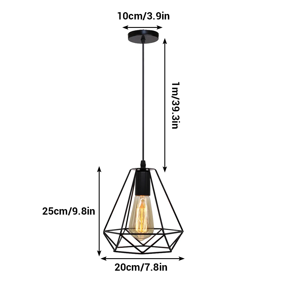 Modern Pendant Retro Light Bulb Iron Guard Wire Cage Wire Hanging Lampshade Ceiling Lighting Fixtures Home Decoration Lighting
Modern Pendant Retro Light Bulb Iron Guard Wire Cage Wire Hanging Lampshade Ceiling Lighting Fixtures Home Decoration Lighting