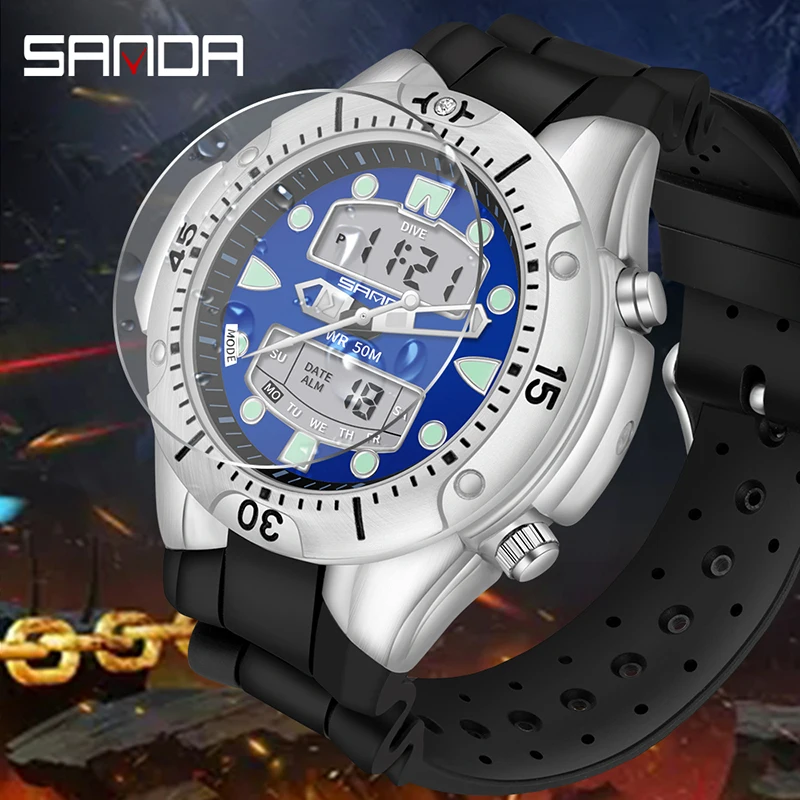 Luxury Digital Watch Dual Display Electronic Watches Fashion Sport Clock Men Shockproof Stopwatch Wristwatch Luminous Hour
Luxury Digital Watch Dual Display Electronic Watches Fashion Sport Clock Men Shockproof Stopwatch Wristwatch Luminous Hour