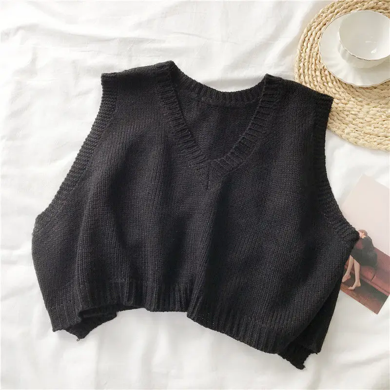 Black Highstreet Fall V-neck Knit Sleeveless Sweater Easy UltraShort Vest Loose Out Coat Lady Top Cloth for Girl Women Waistcoat
Black Highstreet Fall V-neck Knit Sleeveless Sweater Easy UltraShort Vest Loose Out Coat Lady Top Cloth for Girl Women Waistcoat
