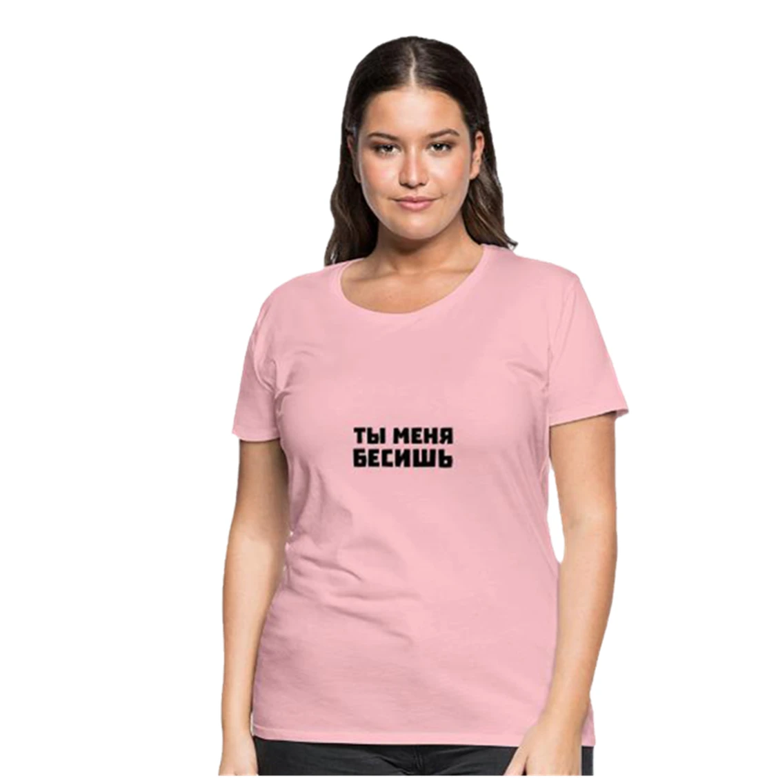 

Женская Повседневная рубашка, летняя футболка большого размера с русскими надписями, модная розовая Женская футболка из 100% хлопка с графич...