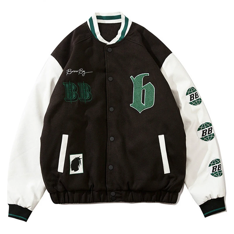 High Street Baseball Jacket Men Oversized Patchwork Letter Embroidery Bomber Jacket Streetwear Autumn Harajuku Student Coat Men
High Street Baseball Jacket Men Oversized Patchwork Letter Embroidery Bomber Jacket Streetwear Autumn Harajuku Student Coat Men