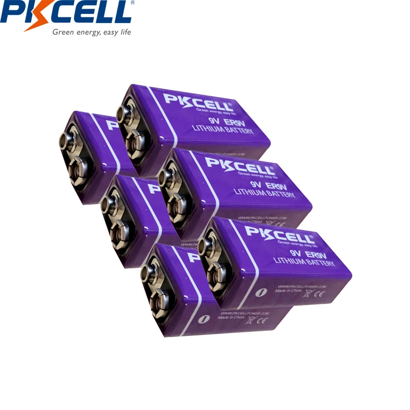 6PCS PKCELL ER9V Battery 1200mAh 9V Li-SOCl2 Lithium Batteries Bateria Baterias For Alarm device electronic thermometer
6PCS PKCELL ER9V Battery 1200mAh 9V Li-SOCl2 Lithium Batteries Bateria Baterias For Alarm device electronic thermometer