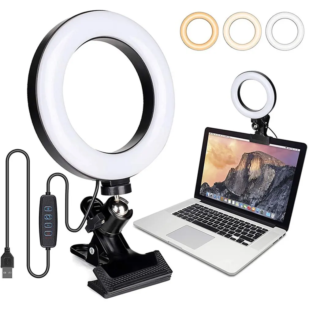 Video Conference Light 6'' Selfie Ring Light 3 Light Colours For iPad Laptop PC Webcam Light With Clip for Youtube Live
Video Conference Light 6'' Selfie Ring Light 3 Light Colours For iPad Laptop PC Webcam Light With Clip for Youtube Live