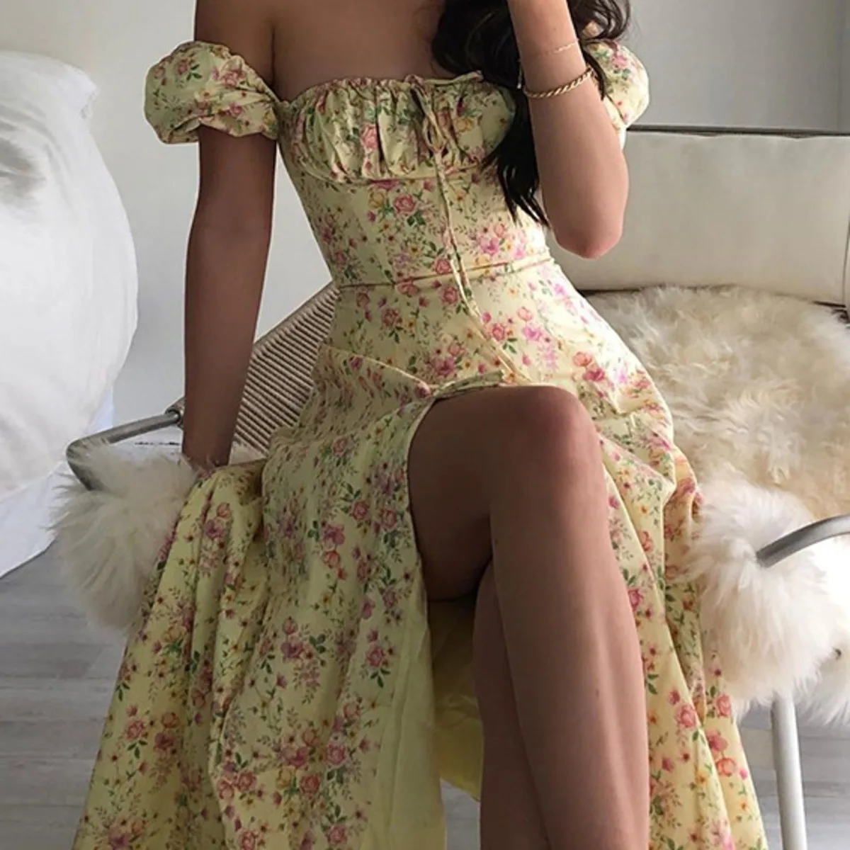 Square Collar Short Sleeves Floral Printed Long Evening Dress Sexy Side Split Bowknot Strap Party Dresses For Women Robe Femme
Square Collar Short Sleeves Floral Printed Long Evening Dress Sexy Side Split Bowknot Strap Party Dresses For Women Robe Femme