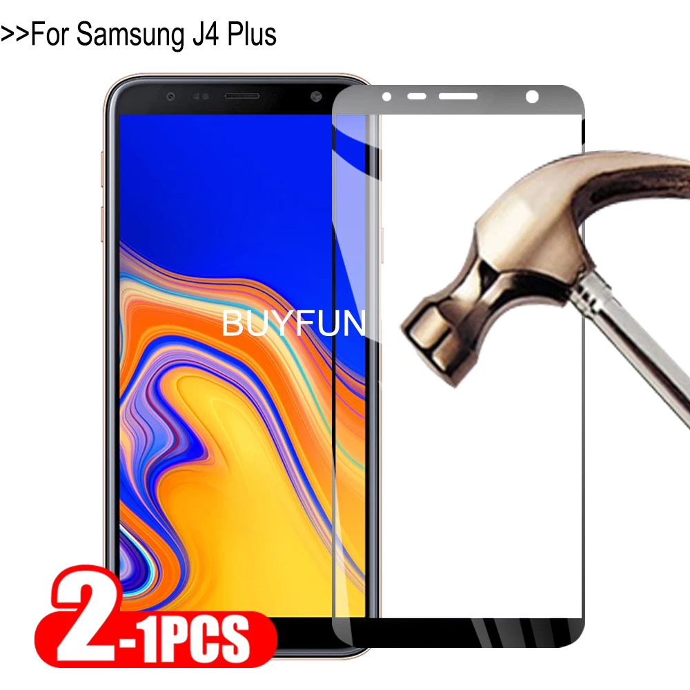 1-2 шт закаленное стекло для Samsung Galaxy J4 Plus Защитное Sumsung Samsun J 4 SM-J415F Защитная пленка