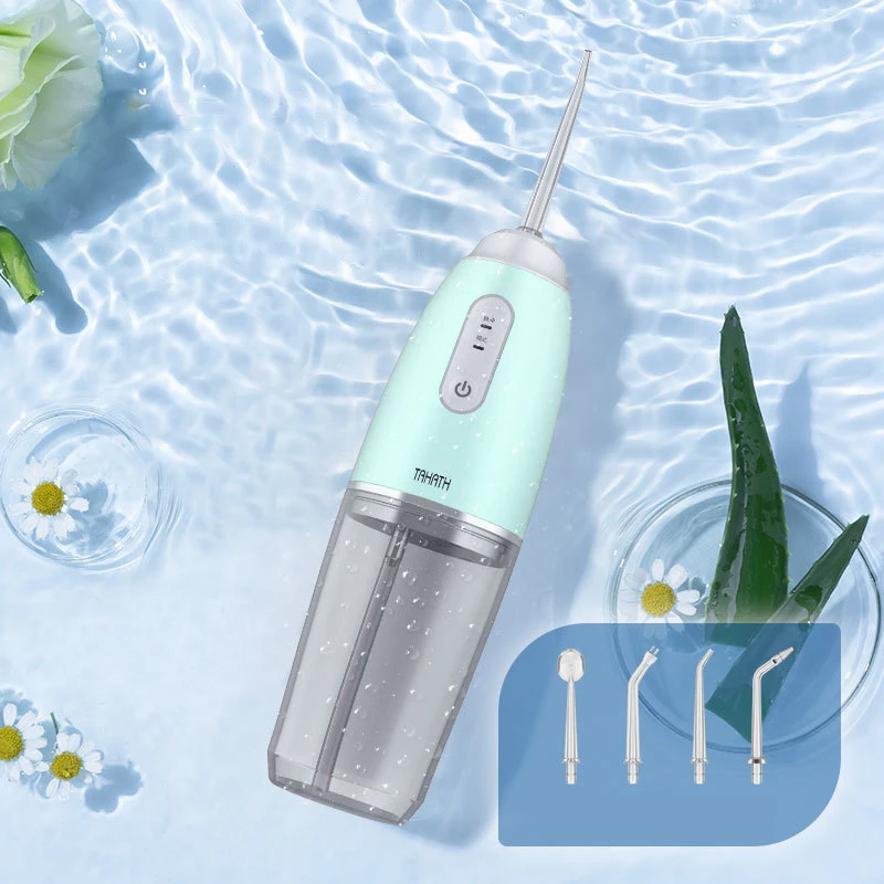 

Ирригатор для полости рта USB аккумуляторная 4 насадки Jet Water Flosser 3 режима 300 мл резервуар для воды водостойкий очиститель зубов чистка зубов