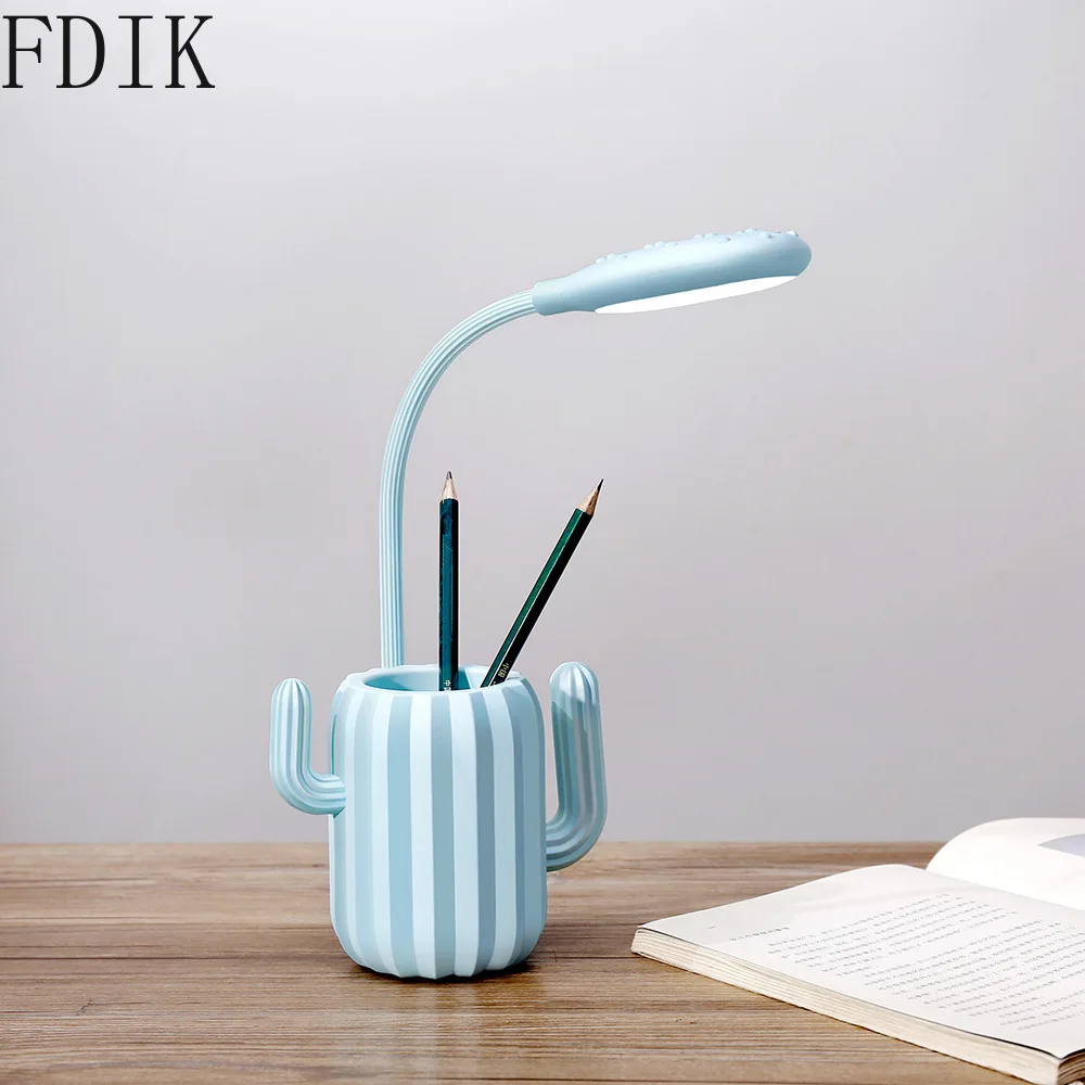Creative Mini Cactus Led Table Lamp Blue/pink/Green Pen Holder USB Desk Light Fixtures for Home Study Room Bedroom Modern Decor
Creative Mini Cactus Led Table Lamp Blue/pink/Green Pen Holder USB Desk Light Fixtures for Home Study Room Bedroom Modern Decor