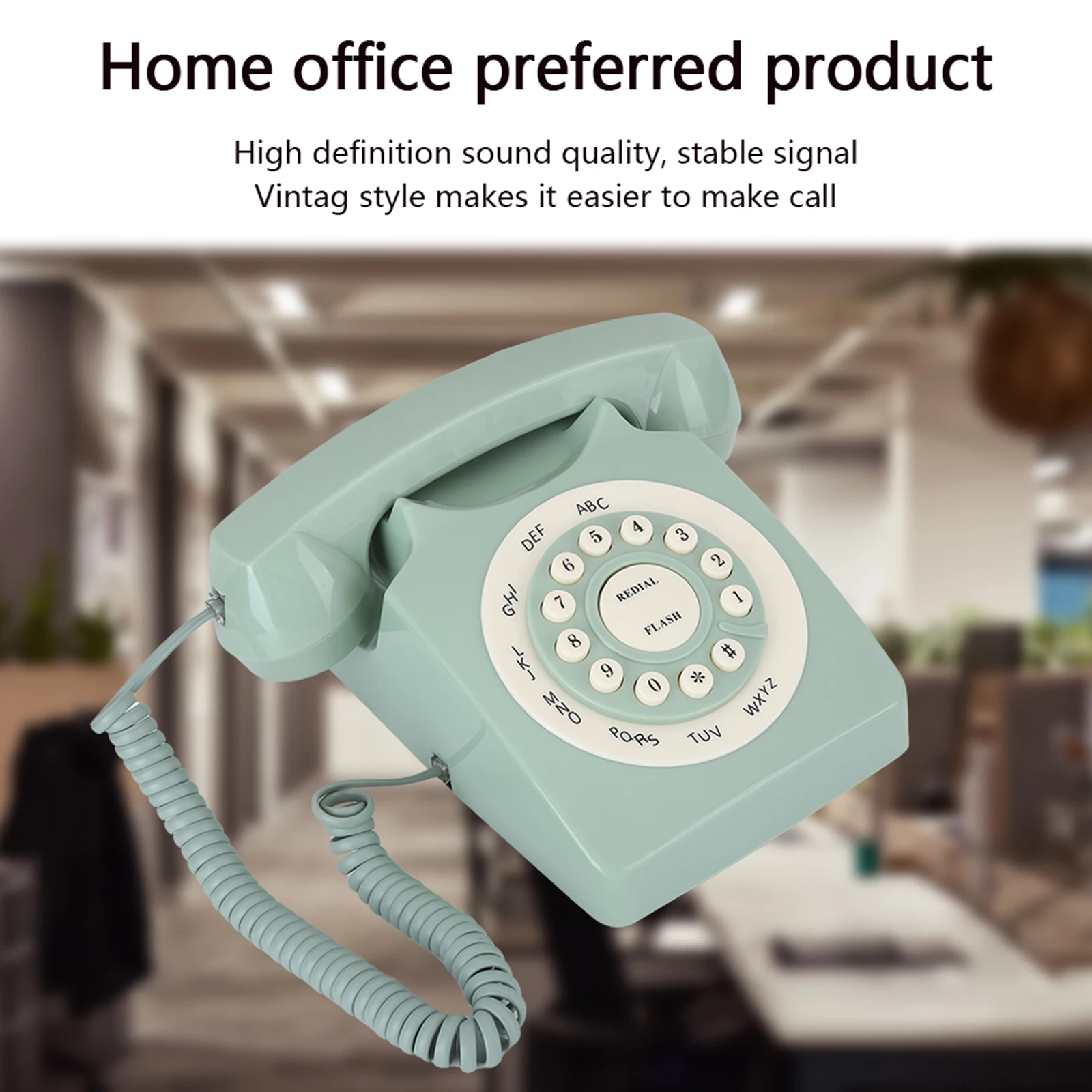 Vintage Landline Telephone Retro Style Corded Desktop Phone Antique European Phone Green High Definition Call Large Clear Button
Vintage Landline Telephone Retro Style Corded Desktop Phone Antique European Phone Green High Definition Call Large Clear Button