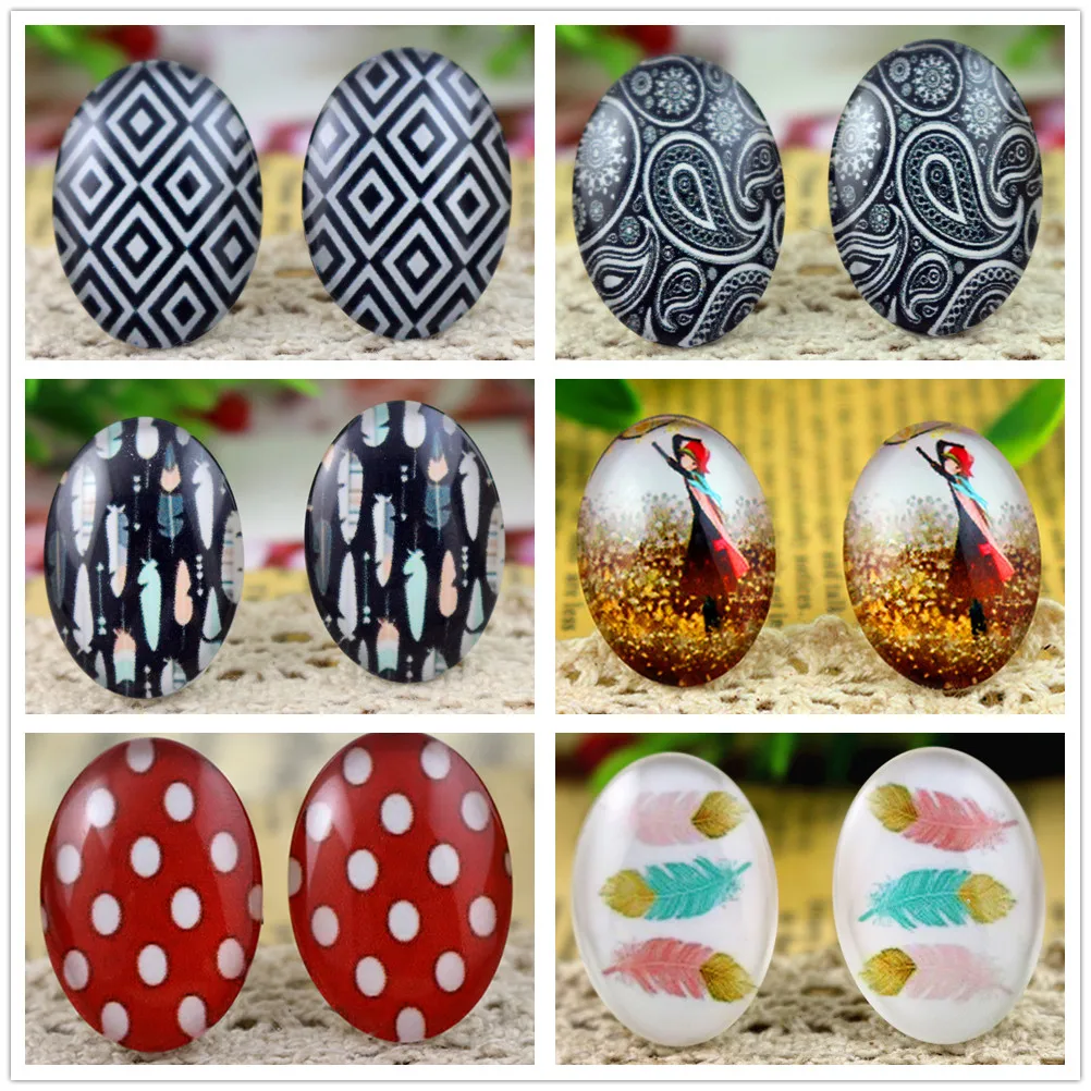 Горячая продажа 10 шт 18x25 мм Новая мода ручной работы фото стекло кабошоны узор куполообразные ювелирные аксессуары Принадлежности 
Горячая продажа 10 шт 18x25 мм Новая мода ручной работы фото стекло кабошоны узор куполообразные ювелирные аксессуары Принадлежности