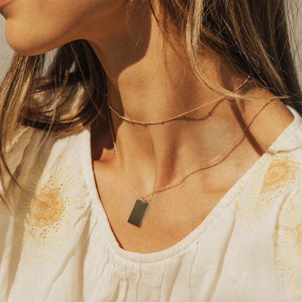JUJIE 2PCS Chain Choker Layers Pendant Necklaces Bead Chain Gold Color All-match Necklace For Women Stainless Steel Jewelry Gift
JUJIE 2PCS Chain Choker Layers Pendant Necklaces Bead Chain Gold Color All-match Necklace For Women Stainless Steel Jewelry Gift