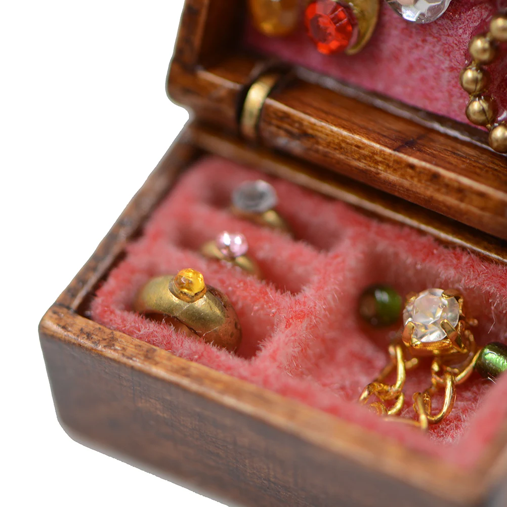 Mini 1:12 scale Dollhouse Retro Luxury Makeup Case Jewelry Box Chinese Style Doll House Decor | Игрушки и хобби