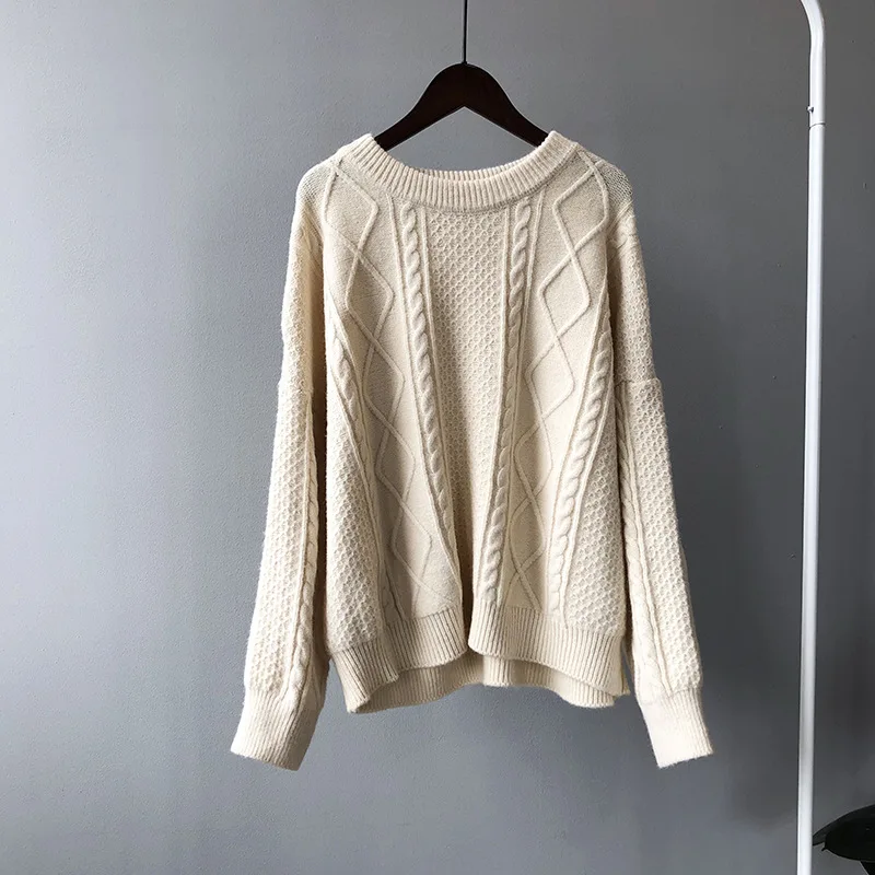 Twisted Knitted Korean Vintage Sweaters Pullovers Women Long Sleeve O-neck Jumpers Fashion Solid Ladies Sweaters Tops Femme 2020
Twisted Knitted Korean Vintage Sweaters Pullovers Women Long Sleeve O-neck Jumpers Fashion Solid Ladies Sweaters Tops Femme 2020