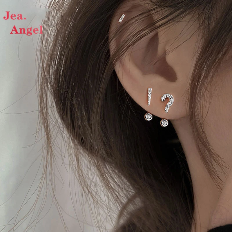 Jea.Angel 925 Silver Creativity Question Mark Exclamation Mark Stud Earrings Geometry Silver Color Symbol Ear Studs for Women
Jea.Angel 925 Silver Creativity Question Mark Exclamation Mark Stud Earrings Geometry Silver Color Symbol Ear Studs for Women
