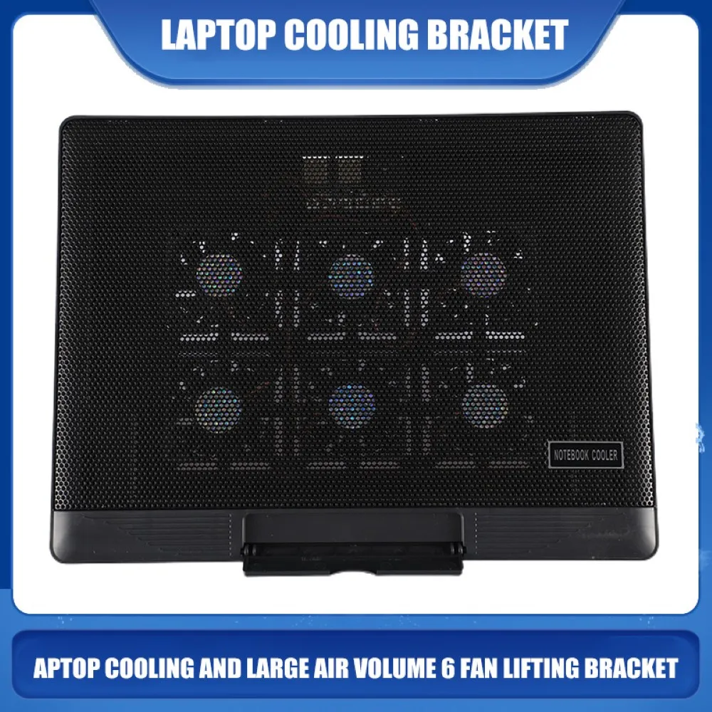 Laptop Cooler 6 Fans Cooling Pad 2 USB Port with Fan Revolution 1000-1200 Radiation for Gaming Laptop Cooler Stand
Laptop Cooler 6 Fans Cooling Pad 2 USB Port with Fan Revolution 1000-1200 Radiation for Gaming Laptop Cooler Stand