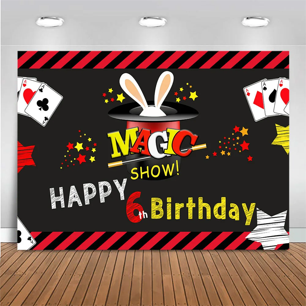Mocsicka Happy 6th Birthday Backdrop for Photography Magic Show Poker Birthday Party Background Decoration Stripes Little Star
Mocsicka Happy 6th Birthday Backdrop for Photography Magic Show Poker Birthday Party Background Decoration Stripes Little Star