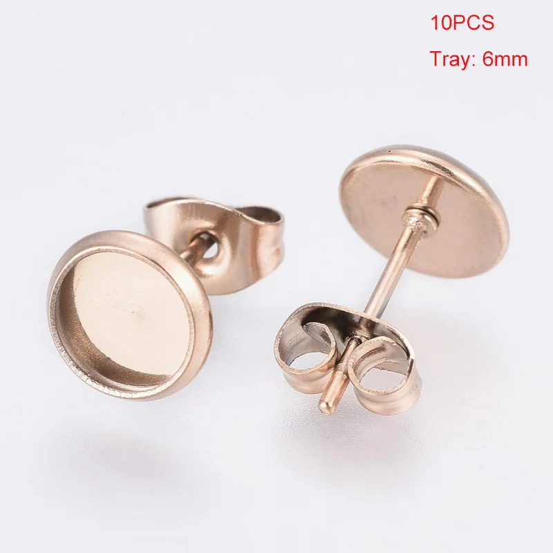 10PCS Tray: 6mm 304 Stainless Steel Stud Earrings Settings Flat Round Rose Gold Pin: 0.9mm Christmas gifts New Year gifts
10PCS Tray: 6mm 304 Stainless Steel Stud Earrings Settings Flat Round Rose Gold Pin: 0.9mm Christmas gifts New Year gifts