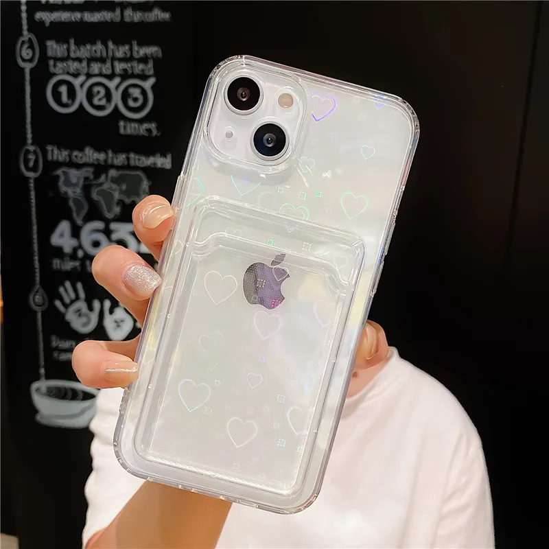 Laser Love Heart Card Bag Clear Phone Case For iphone 13 11 12 Pro XS Max X XR SE 2020 7 8 Plus Silicone Soft TPU Back Cover
Laser Love Heart Card Bag Clear Phone Case For iphone 13 11 12 Pro XS Max X XR SE 2020 7 8 Plus Silicone Soft TPU Back Cover