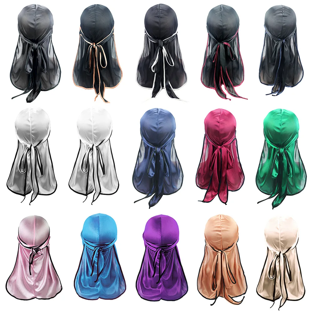 Men's Silky Durags Bandanas Turban hat Wigs Doo Men Satin Durag Biker Headwear Headband Hair Accessories Extra Long Tail Du-Rag
Men's Silky Durags Bandanas Turban hat Wigs Doo Men Satin Durag Biker Headwear Headband Hair Accessories Extra Long Tail Du-Rag
