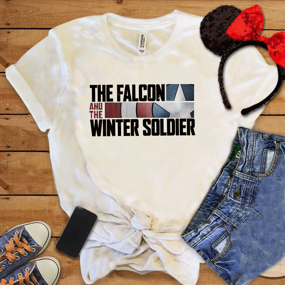 

The Falcon and The Winter Soldier Shirt Casual Unisex T-shirt Female Vacation Crewneck Tee Classical Punk Women Hipster Tops