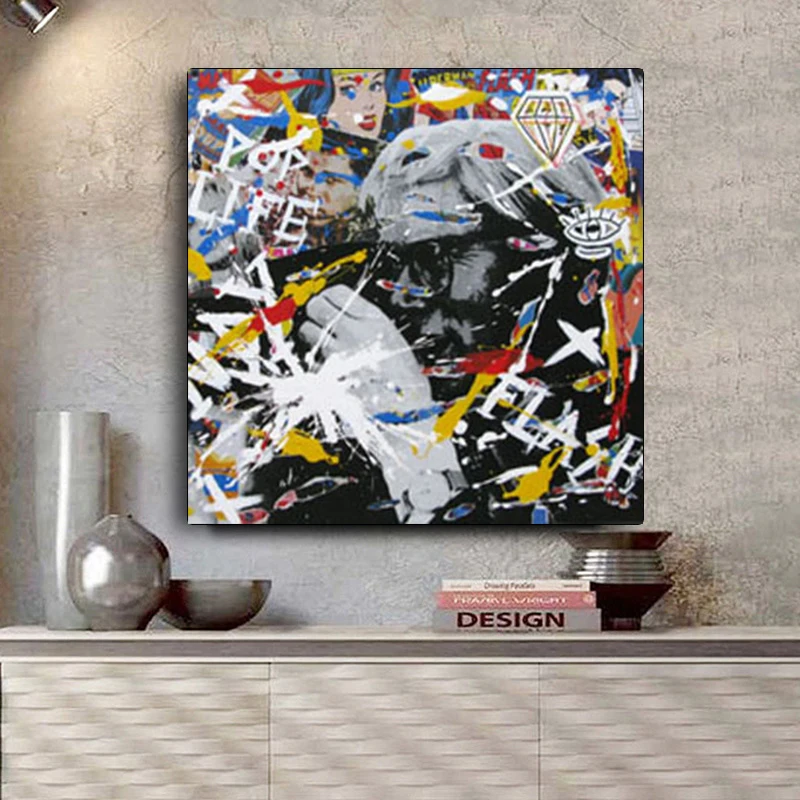 Black Graffiti Character Portrait Color Background Painting Art Poster Print Canvas Wall Decoration Decorations for Home
Black Graffiti Character Portrait Color Background Painting Art Poster Print Canvas Wall Decoration Decorations for Home