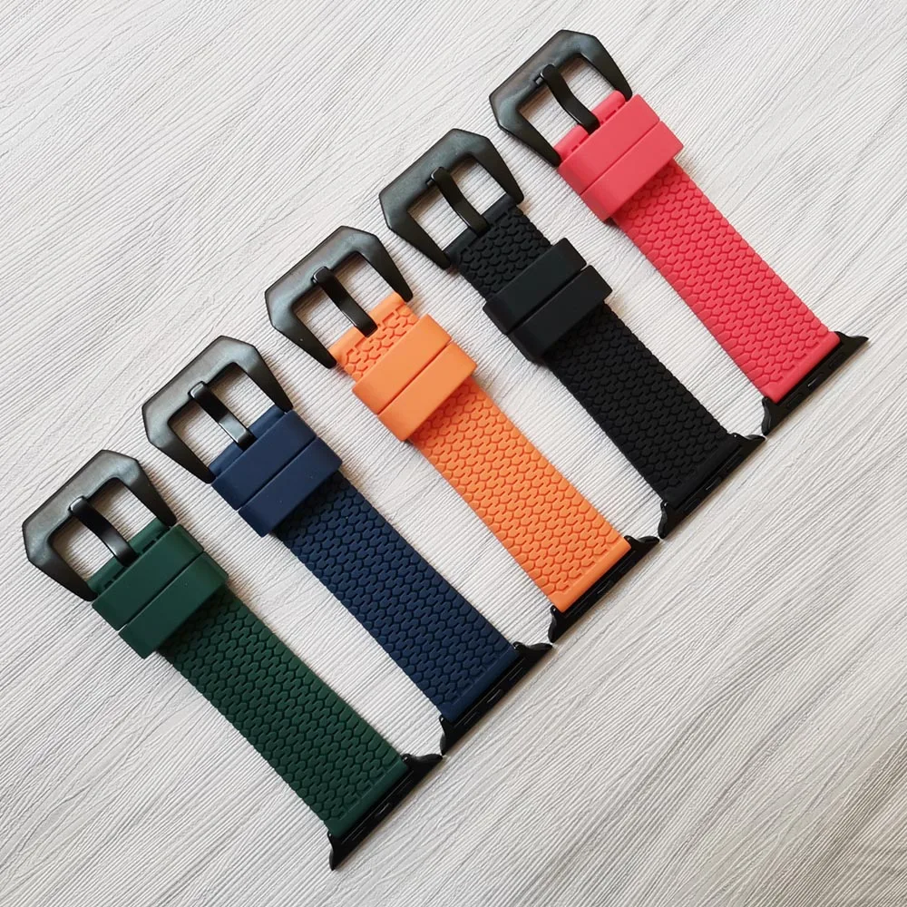 Ремешок силиконовый 3D для Apple Watch Band 42 мм 38 44 40 резиновый браслет Iwatch Series