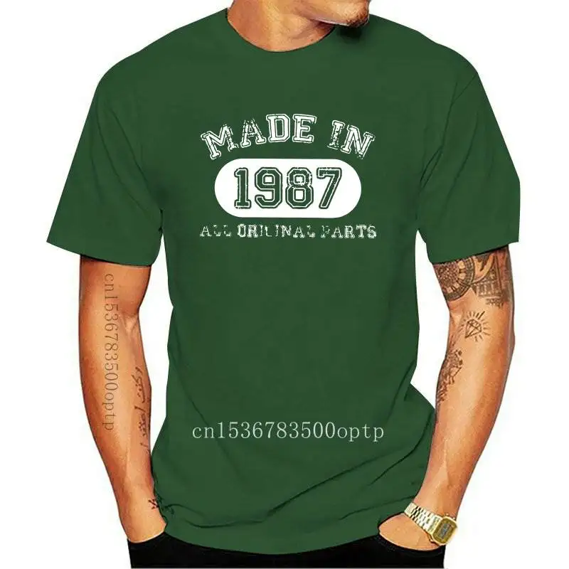 New 2021 Made In 1987 All Original Parts Happy Birthday T Shirt Men Anniversary T-Shirts Summer Style Clothes Vintage O-Neck Cot
New 2021 Made In 1987 All Original Parts Happy Birthday T Shirt Men Anniversary T-Shirts Summer Style Clothes Vintage O-Neck Cot