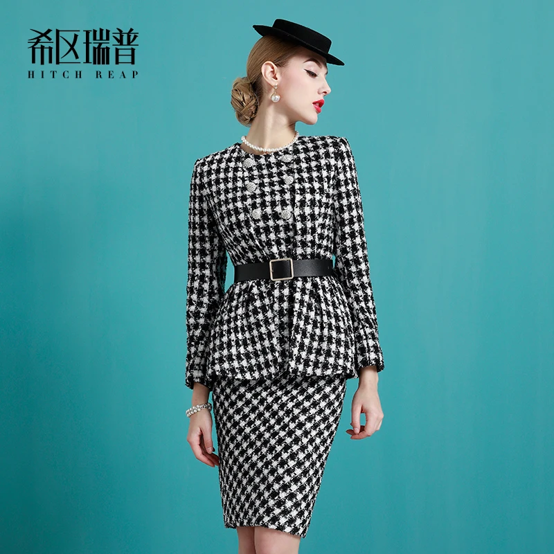 Gaoding Xiaoxiangfeng Dress Ladies' Temperament Qianniao Plaid 2021 New Spring Dress
Gaoding Xiaoxiangfeng Dress Ladies' Temperament Qianniao Plaid 2021 New Spring Dress