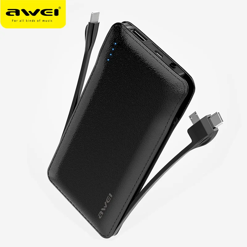 AWEI Power Bank Portable Powerbank 10000mAh Built in Lightning Type C Micro Cable Fast Charging for Huawei for iPhone Samsung
AWEI Power Bank Portable Powerbank 10000mAh Built in Lightning Type C Micro Cable Fast Charging for Huawei for iPhone Samsung