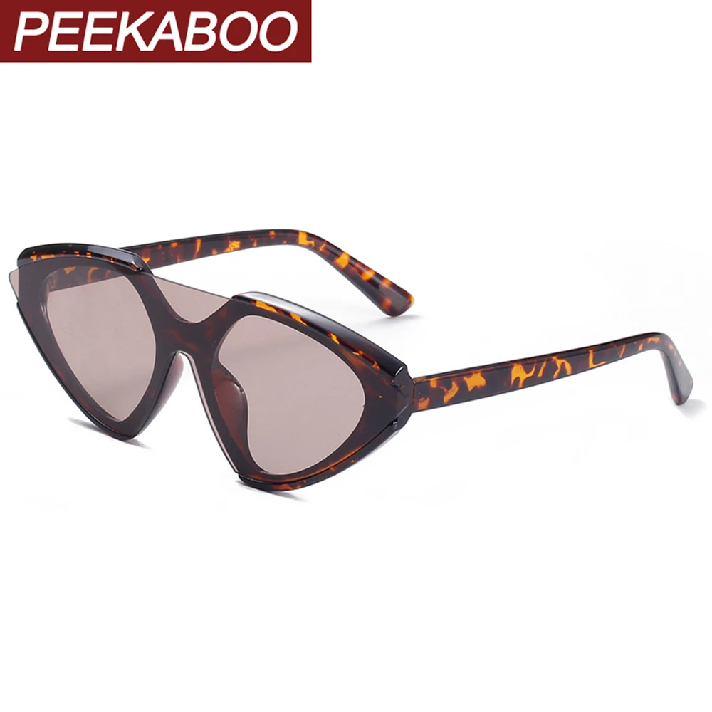 Peekaboo цельные линзы ретро солнцезащитные очки для женщин леопардовая оправа