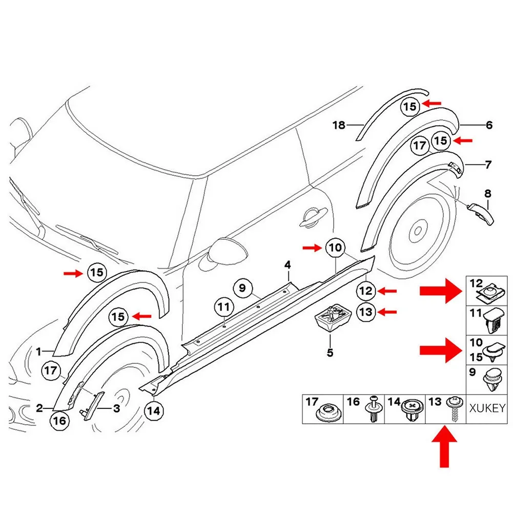 20pcs Car Chassis Fixed Clips For BMW Hex Head Tapping Socket Bolt Screw Clamps Undertray Splash Guard Accessories
20pcs Car Chassis Fixed Clips For BMW Hex Head Tapping Socket Bolt Screw Clamps Undertray Splash Guard Accessories