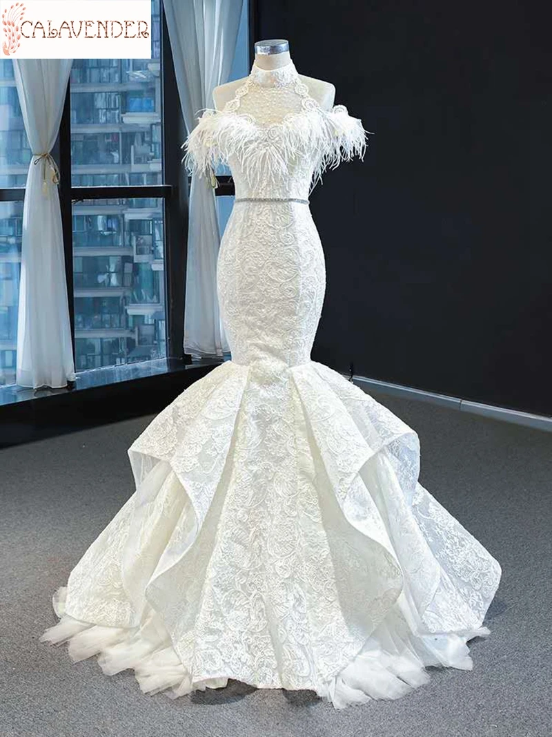 High Neck Fluffy White Prom Dresses 2020 Crystal Beaded Mermaid Prom Dress Lace Appliques Party Dresses for Women
High Neck Fluffy White Prom Dresses 2020 Crystal Beaded Mermaid Prom Dress Lace Appliques Party Dresses for Women