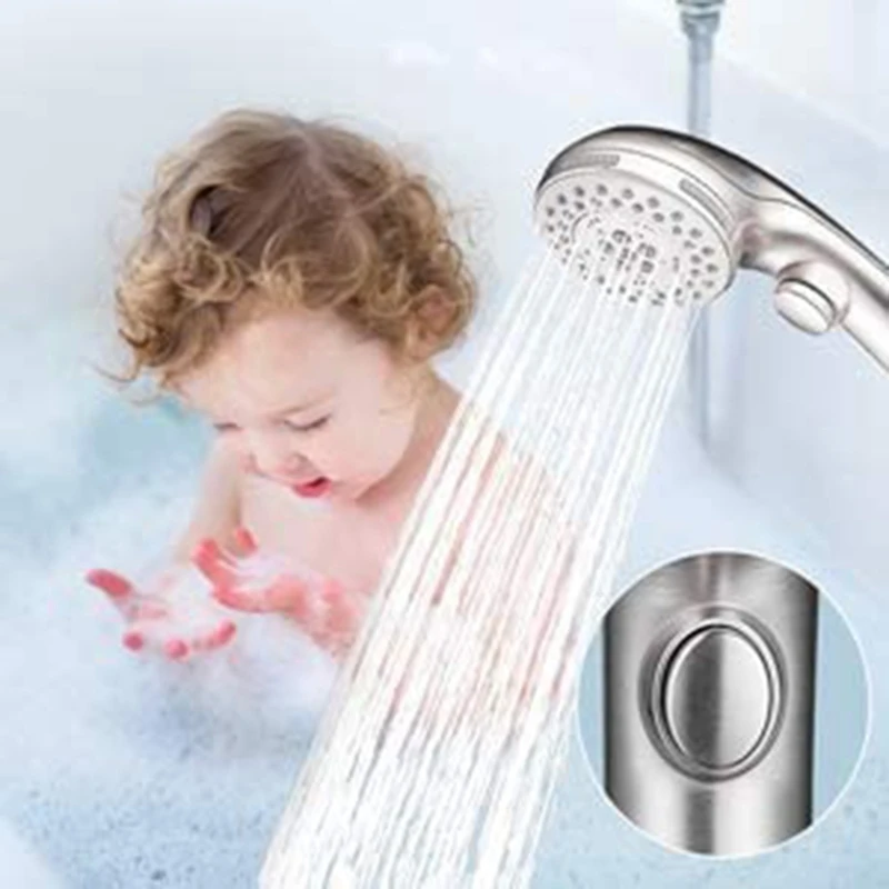 Shower Head, High Pressure 5 Setting Shower Head Hand-Held with ON/OFF Switch and Spa Spray Mode
Shower Head, High Pressure 5 Setting Shower Head Hand-Held with ON/OFF Switch and Spa Spray Mode