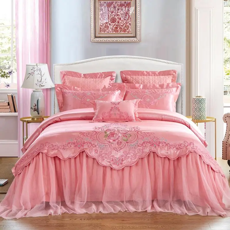 36 Wedding Style Lace Embroidery 100% Jacquard Cotton Princess Bedding Set Duvet Cover Bed Sheet Bedspread Pillowcases
36 Wedding Style Lace Embroidery 100% Jacquard Cotton Princess Bedding Set Duvet Cover Bed Sheet Bedspread Pillowcases