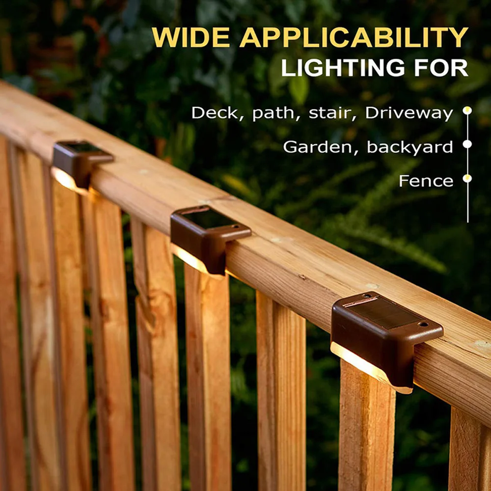 

LED Solar Fence Light Stair Outdoor Path Lamp Waterproof IP65 Wall Light Deck Driveway Lights for Garden Landscape Backyard Park