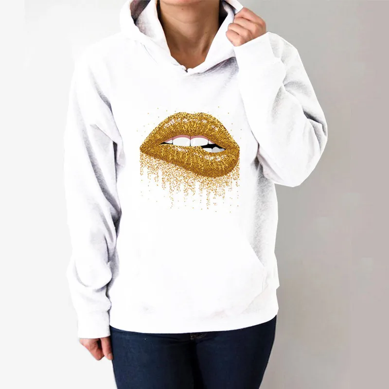 Golden Lip Printed Hoodies Women Fleece Long Sleeve Loose Sweatshirt with Hat Girls Women Hoodie Pullovers Winter
Golden Lip Printed Hoodies Women Fleece Long Sleeve Loose Sweatshirt with Hat Girls Women Hoodie Pullovers Winter