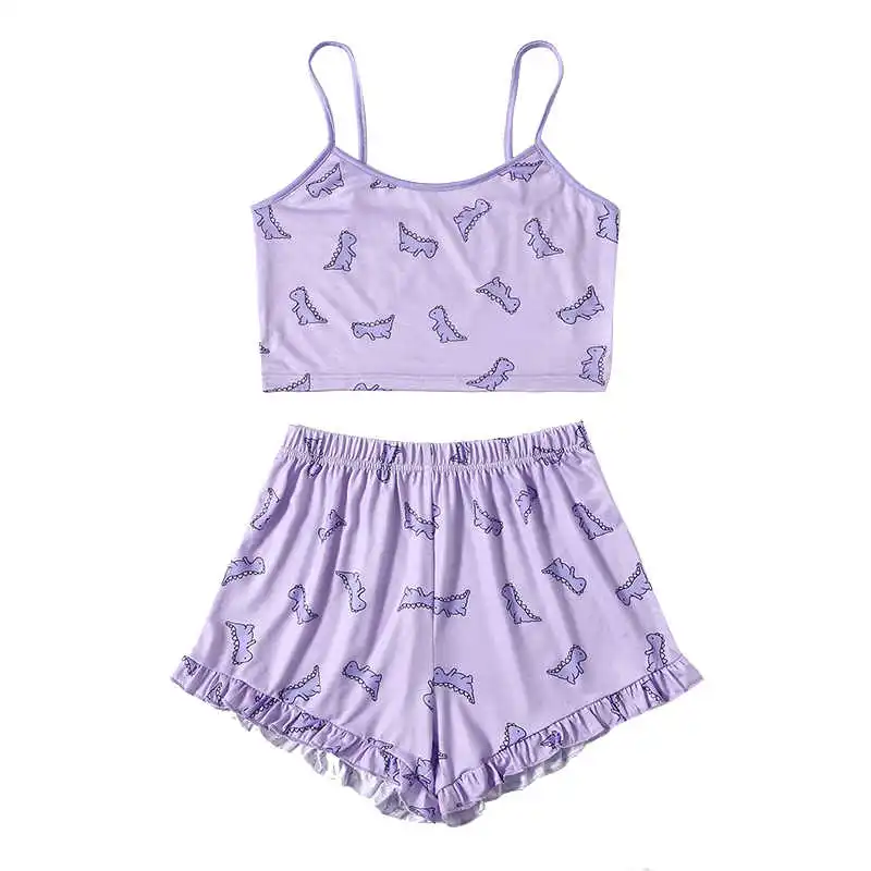 Summer Women's Pyjamas Set Nice Printed Pattern Pyjamas Bretels Sexy Night Homewear Mouwlless Tops and Shorts
Summer Women's Pyjamas Set Nice Printed Pattern Pyjamas Bretels Sexy Night Homewear Mouwlless Tops and Shorts