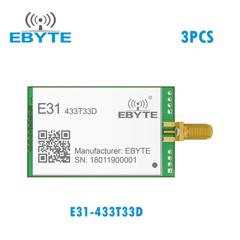3 шт., радиочастотный модуль приемопередатчика EBYTE AX5043, 433 МГц, UART, 2 Вт, 33 дБм, фотоэлемент индустриального модуля с антенной, дальность 8 км
3 шт., радиочастотный модуль приемопередатчика EBYTE AX5043, 433 МГц, UART, 2 Вт, 33 дБм, фотоэлемент индустриального модуля с антенной, дальность 8 км