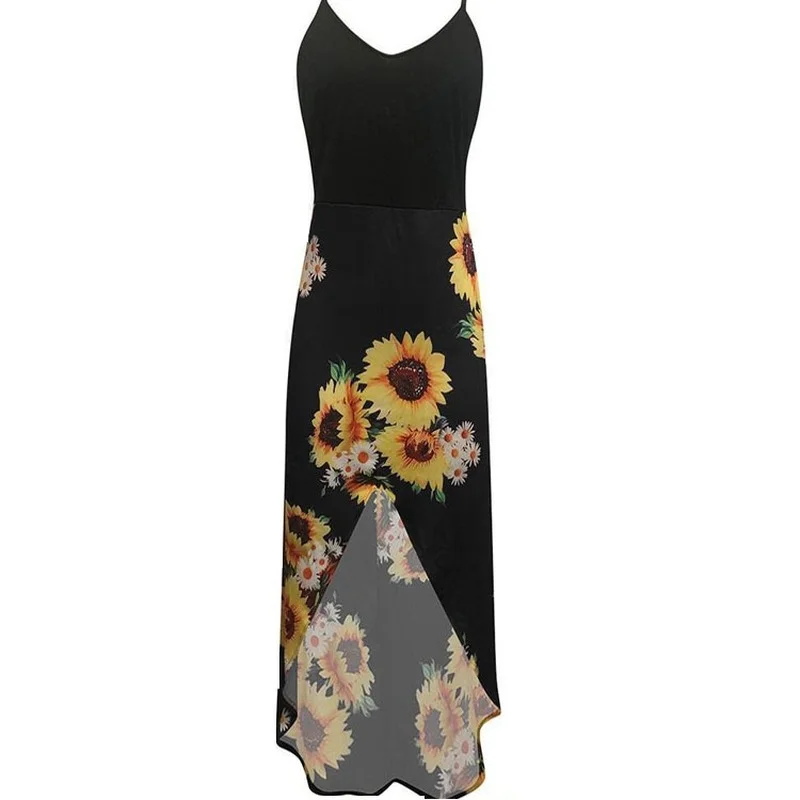 Summer Midi Sunflower Women's Dress Floral Irregular Halter Slit Dresses Woman Party Elegant Sexy Girl Bodycon Casual Clothing
Summer Midi Sunflower Women's Dress Floral Irregular Halter Slit Dresses Woman Party Elegant Sexy Girl Bodycon Casual Clothing