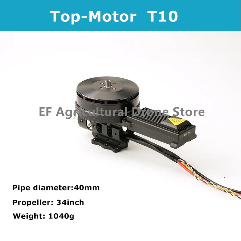 Top-Motor T10 12-14S KV110 ESC 34inch Propeller 40mm Diameter For 16-25L/KG Agricultrual spraying Drone 
Top-Motor T10 12-14S KV110 ESC 34inch Propeller 40mm Diameter For 16-25L/KG Agricultrual spraying Drone