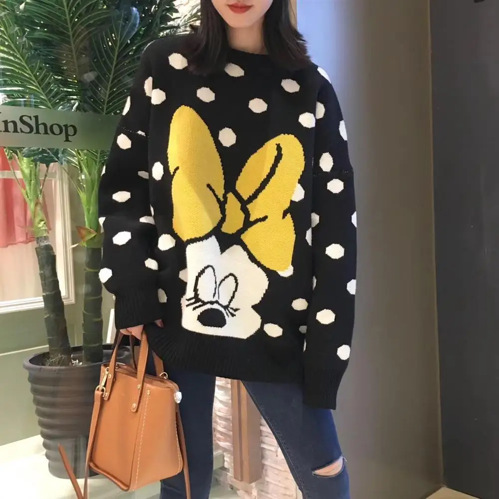 Disney Minnie Mouse Sweater Women Knitted Sweaters Warm Wool Kawaii Cartoon Long Sleeve Pullover Tops Winter Clothes Streetwear
Disney Minnie Mouse Sweater Women Knitted Sweaters Warm Wool Kawaii Cartoon Long Sleeve Pullover Tops Winter Clothes Streetwear