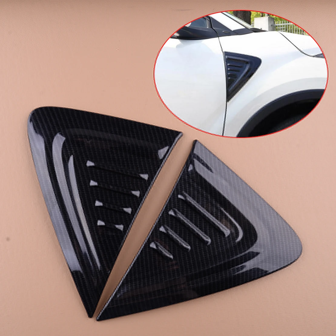 2pcs Carbon Fiber Style ABS Side Air Vent Fender Trim Cover Fit for Toyota CHR 2016 2017 2018 2019
2pcs Carbon Fiber Style ABS Side Air Vent Fender Trim Cover Fit for Toyota CHR 2016 2017 2018 2019