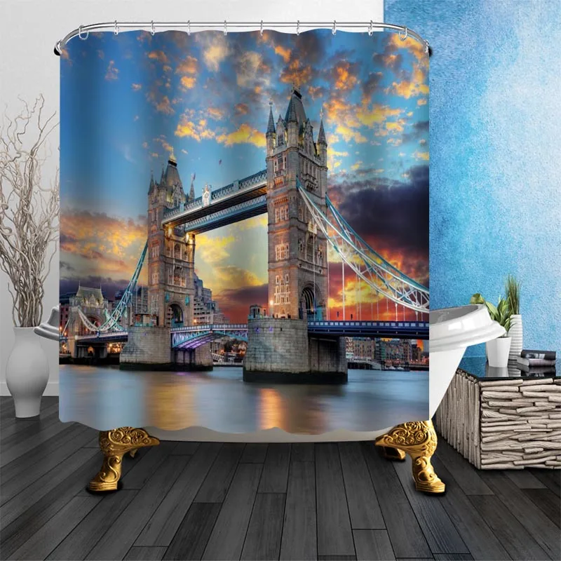 Polyester Fabric Custom London Tower Bridge Shower Curtain Modern Bathroom Curtain 180x200cm Waterproof Printing Bath Curtain
Polyester Fabric Custom London Tower Bridge Shower Curtain Modern Bathroom Curtain 180x200cm Waterproof Printing Bath Curtain
