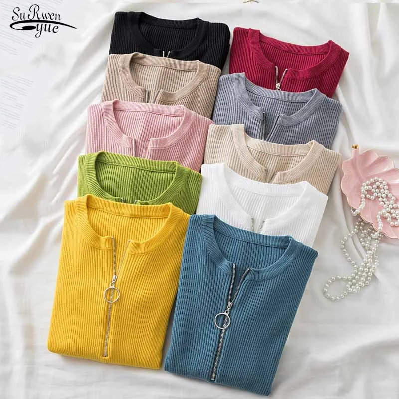 Casual O-neck Striped Sweater Elegant Knitted Zipper Pullover Autumn Slim Soft Jumper Sweater Long Sleeve Tops Pull Femme 17112
Casual O-neck Striped Sweater Elegant Knitted Zipper Pullover Autumn Slim Soft Jumper Sweater Long Sleeve Tops Pull Femme 17112