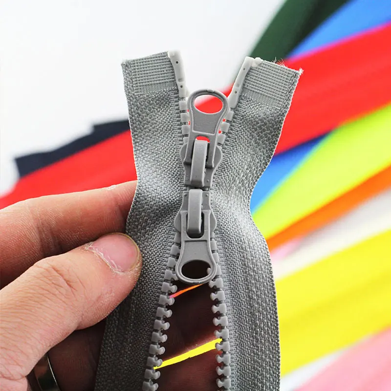 5# Colorful Double Side Sliders Zippers Resin Open-end Tail Long Zips Locks For DIY Handmake Sewing Garment Repairs Clothes Supp - купить по
