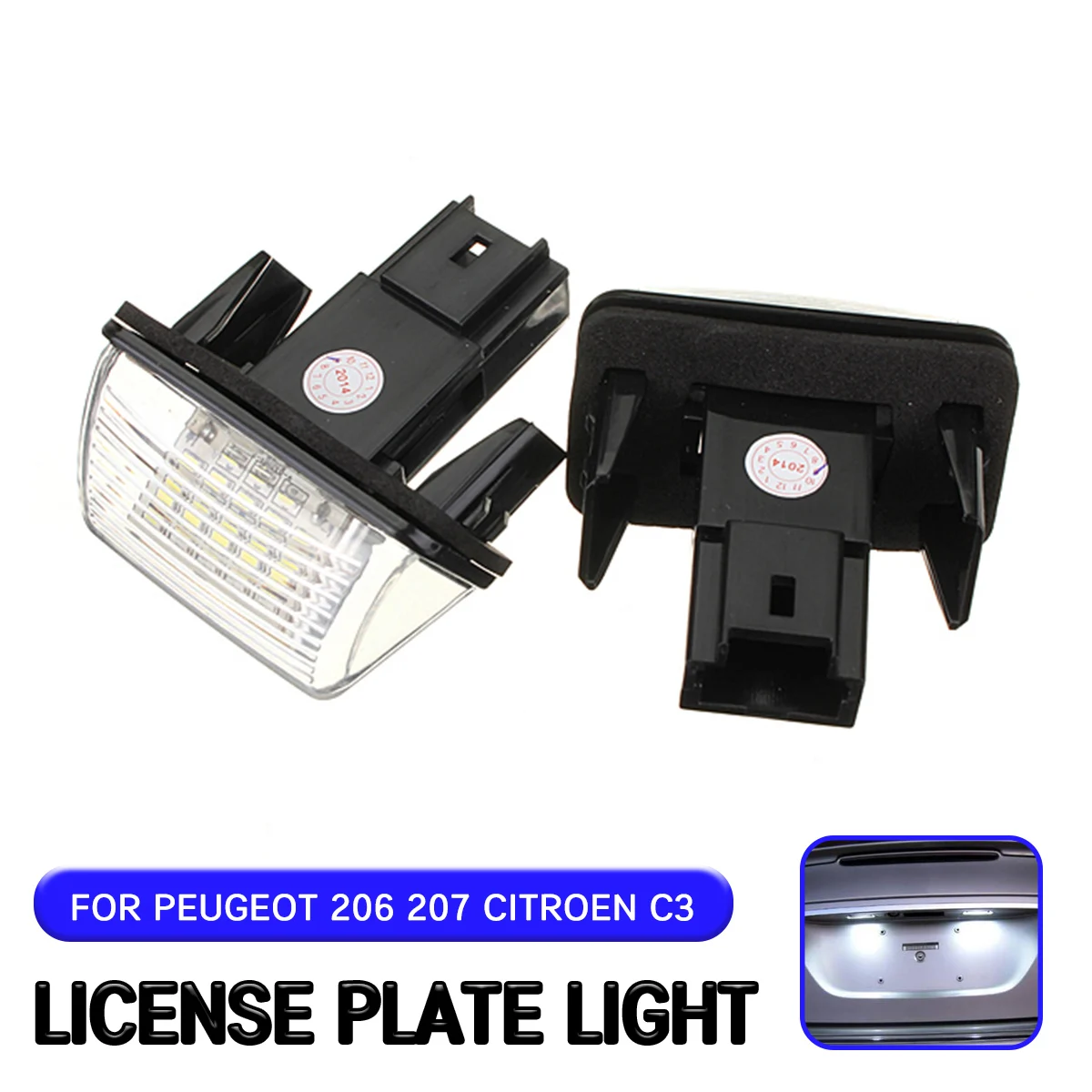 2pc LED License Number Plate Light Lamp For PEUGEOT 206 207 306 307 406 407 for CITROEN C3 C4 C5 
2pc LED License Number Plate Light Lamp For PEUGEOT 206 207 306 307 406 407 for CITROEN C3 C4 C5