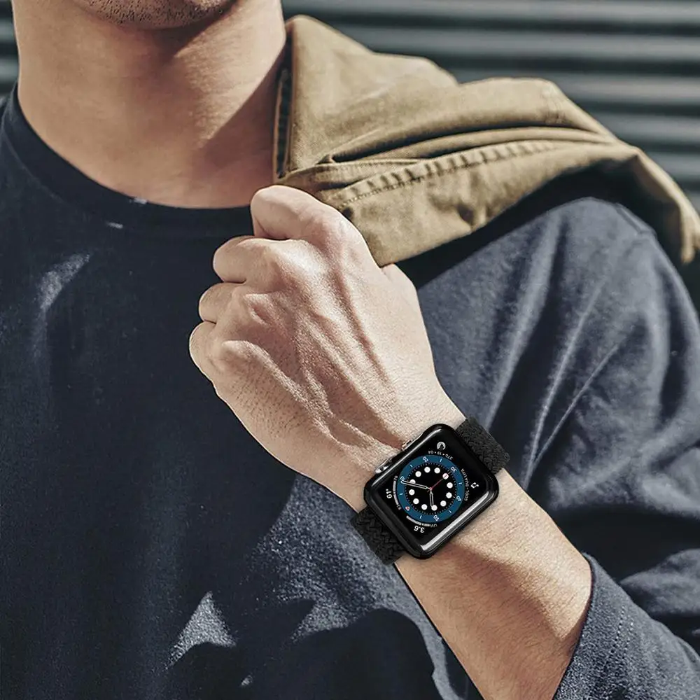 Braided Solo Loop Band For Apple Watch strap 44mm 40mm 42mm 38mm Elastic Nylon bracelet+PC Case iWatch series 6 5 4 3 se strap
Braided Solo Loop Band For Apple Watch strap 44mm 40mm 42mm 38mm Elastic Nylon bracelet+PC Case iWatch series 6 5 4 3 se strap
