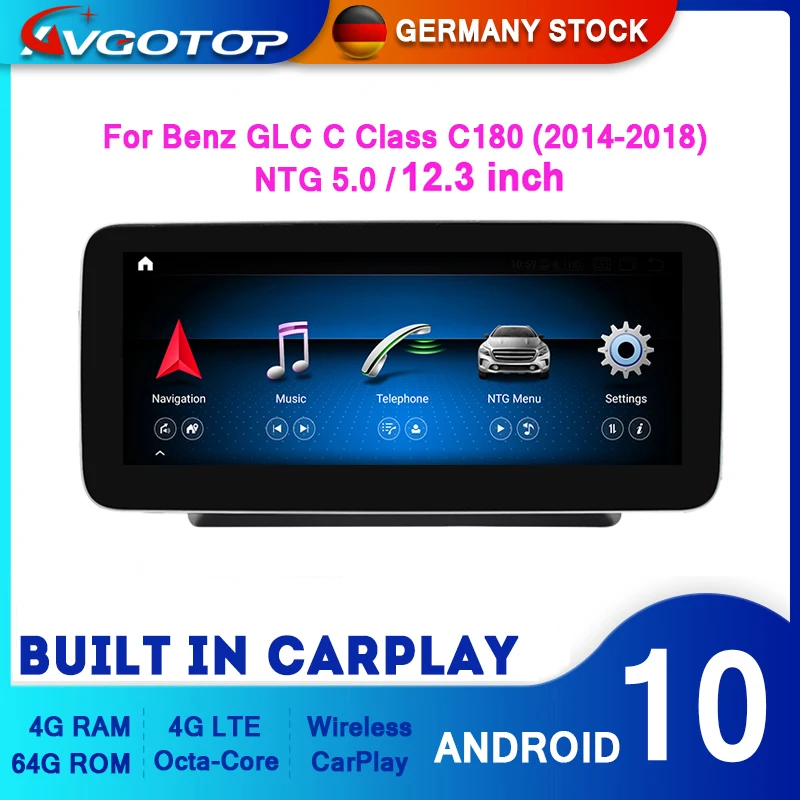 AVGOTOP большой экран Android 10 GPS автомобильный Радио dvd плеер для MERCEDES BENZ c класса W204/S204