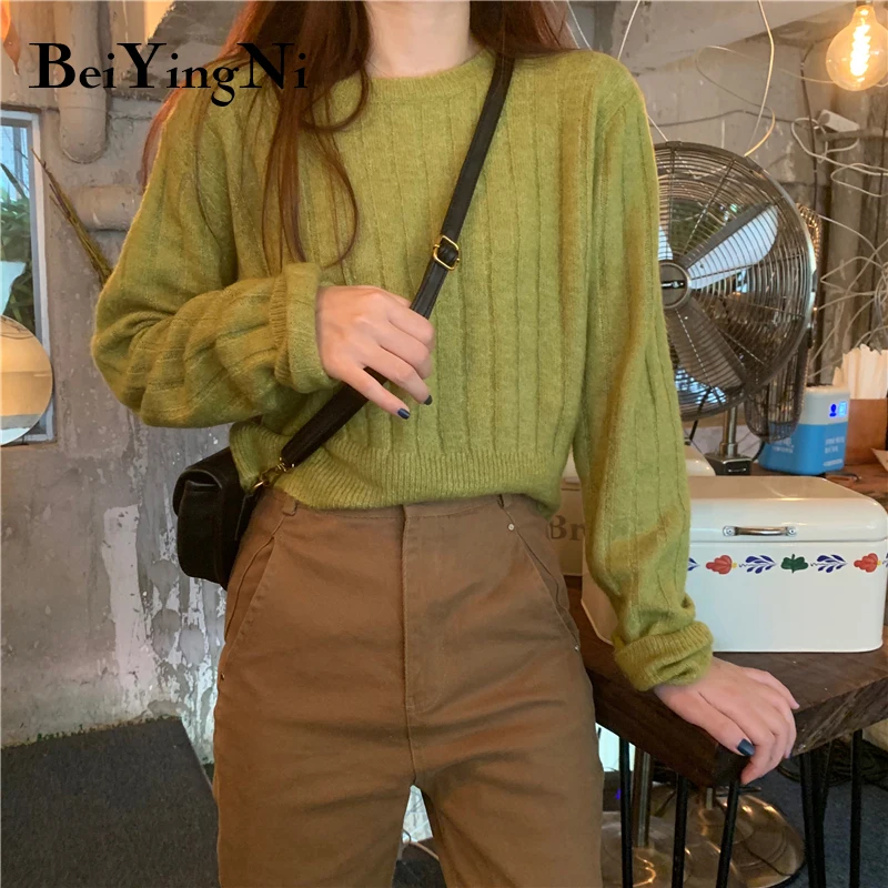 Beiyingni Autumn Winter Women Sweater Solid Vintage Casual O-neck Cropped Tops Knitwear Warm Ulzzang Pullovers Female Jumpers
Beiyingni Autumn Winter Women Sweater Solid Vintage Casual O-neck Cropped Tops Knitwear Warm Ulzzang Pullovers Female Jumpers